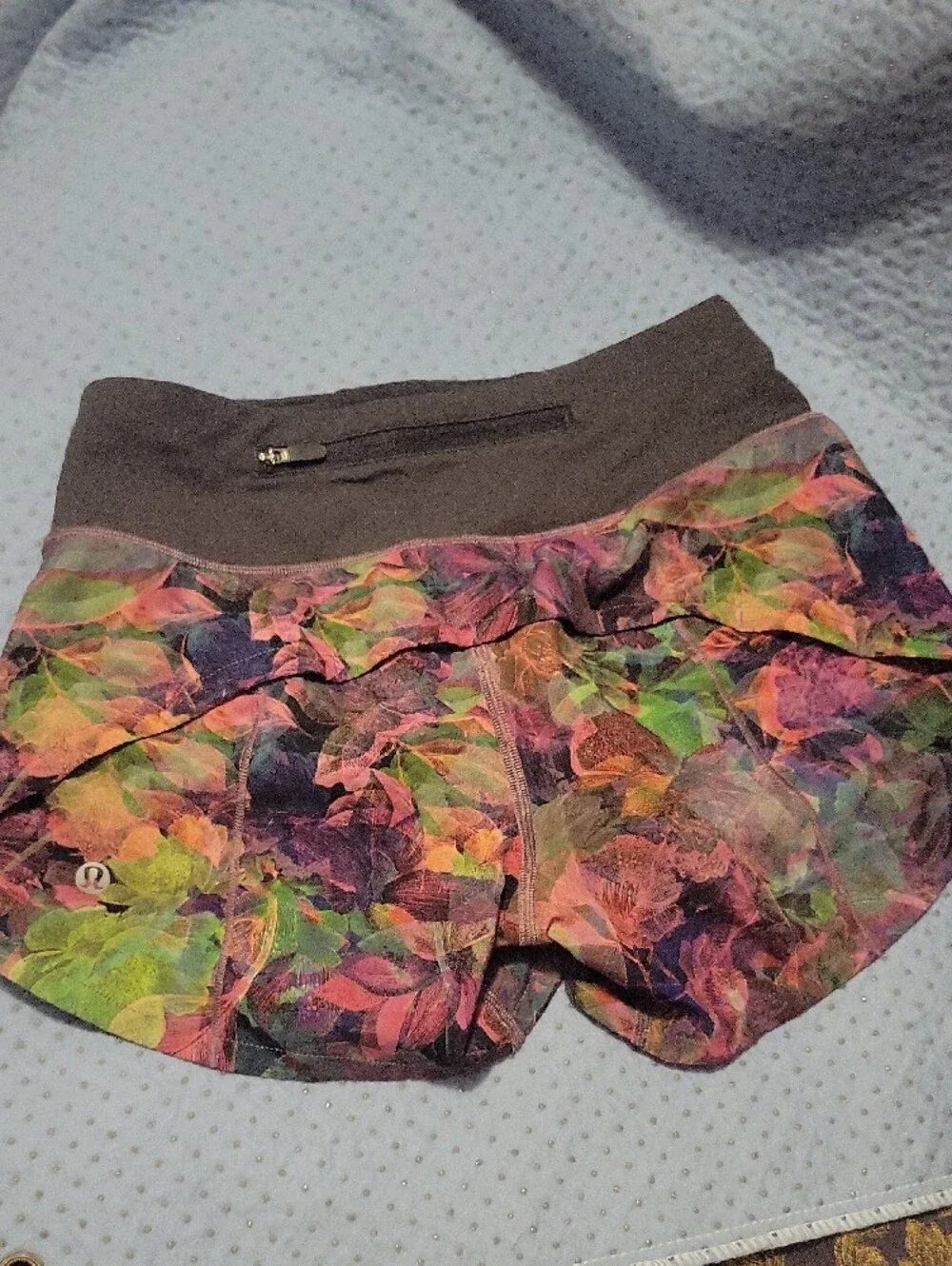 lululemon athletica Multicolor Floral Athletic Shorts with Dark Waistband